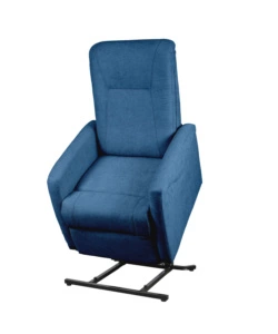 Poltrona massaggiante "siena" tessuto blu con recliner elettrico, 75x93x105 cm